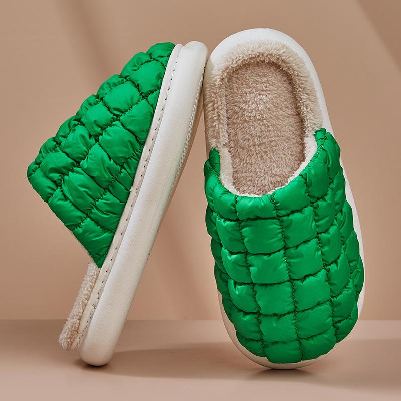 New autumn and winter cotton slippers warm women's waterproof couple indoor velvet slippers home
