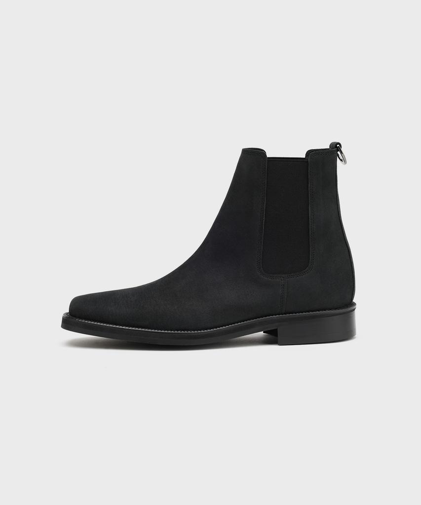 Firenze Atelier [Vibram] Minimal Semi-Square Line Chelsea Boots 7430 [Natural Black]