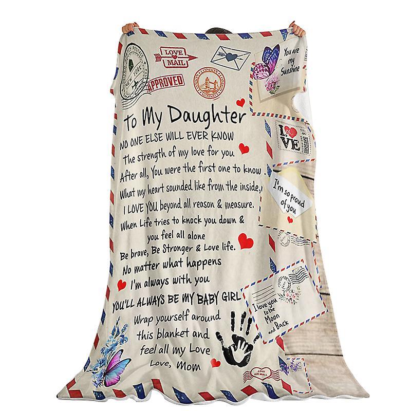 To My Daughter from Mom Envelope Fleece Blanket Customizable Patterns The Best Gift for Mothers Day New