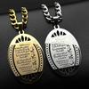 Koran Ayatul Kursi Ovaler Anhänger Halskette für Damen Herren Edelstahl Goldfarbe Allah Islam Muslimisches Amulett Kette Schmuck Geschenk