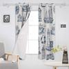 Nautischer Anker Schiff Leuchtturm Wal Kunst Verdunkelungsvorhänge für Wohnzimmer Schlafzimmer Bedruckte Fensterbehandlung Vorhänge Heimdeko