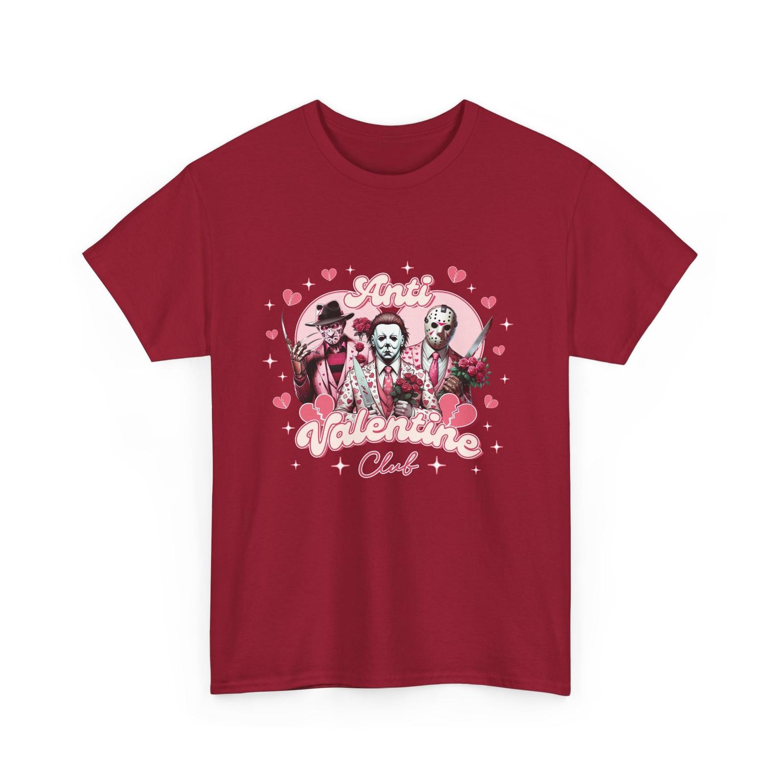 26 Horror Movie Villains Anti-Valentine Club Unisex Tee - Freddy Jason Michael Unisex T-Shirt XL