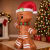 7.8FT Christmas Inflatable Gingerbread Man Xmas Decor Holiday Supplies LED Santa Home Decor Ornament Gift Xmas Yard Decoration