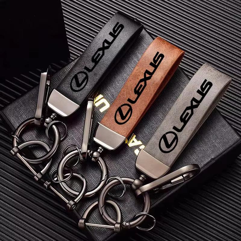 Car Vintage Leather Keychain Zinc Alloy Chain Keyring For Lexus F SPORT GS GX IS LS LX CT LC RC LBX NX RX 350h 450h ES UX 300e
