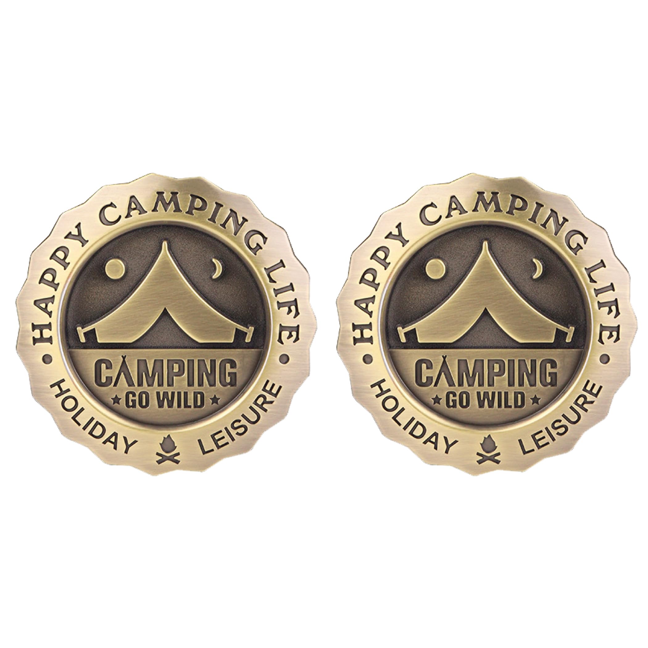 

HAMILO Эмблема автомобиля Кемпинг Отдых на природе Украшение Логотип 2 шт. в комплекте (бронза) 6cm коричневый