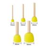 Sponge Brush Set Wooden Handle Round Kids Painting Tool Foam Brush for DIY Acrylic Watercolor Art