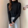 Fleece and Thickened Sweater Top for Women In Winter Semi-high-neck Pullover and Fitted Knitted Sweater Worn Inside