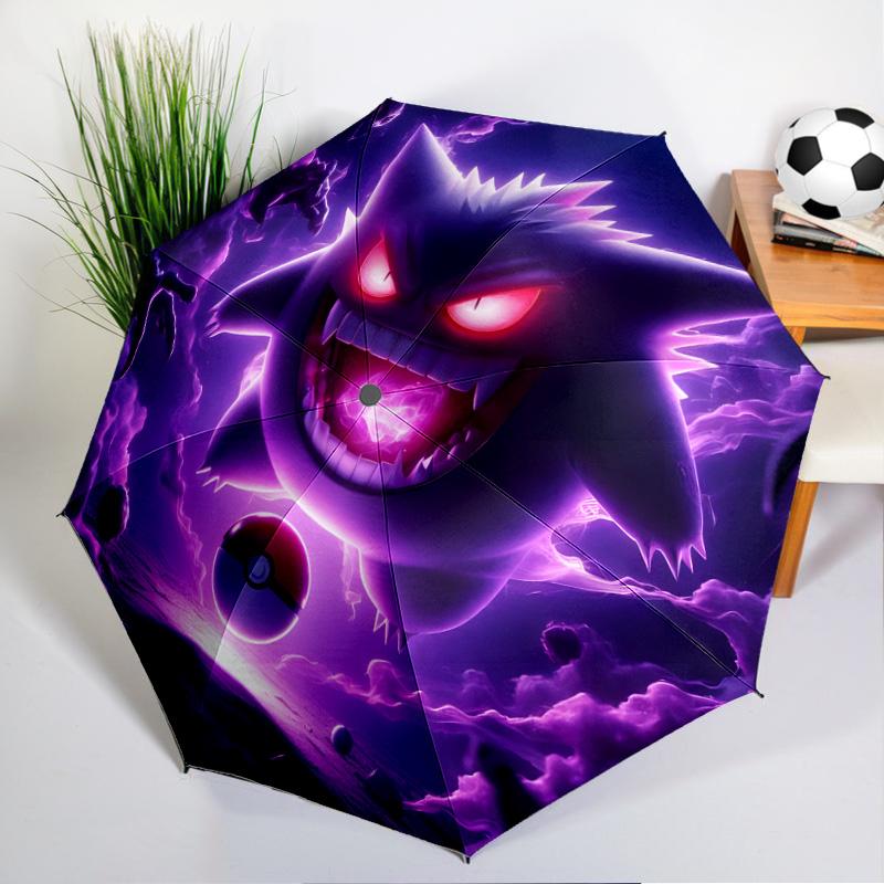 Ghost Haunting Glow Umbrella Folding umbrella, automatic umbrella 8-Frame for Travel, camping Use Gift for Halloween Christmas