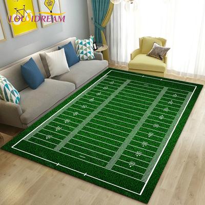 American Football Field Rugby  Area Rug Large,Carpet Rug for Living Room Bedroom Sofa Doormat Decoration,  Non-slip Floor Mat 3D