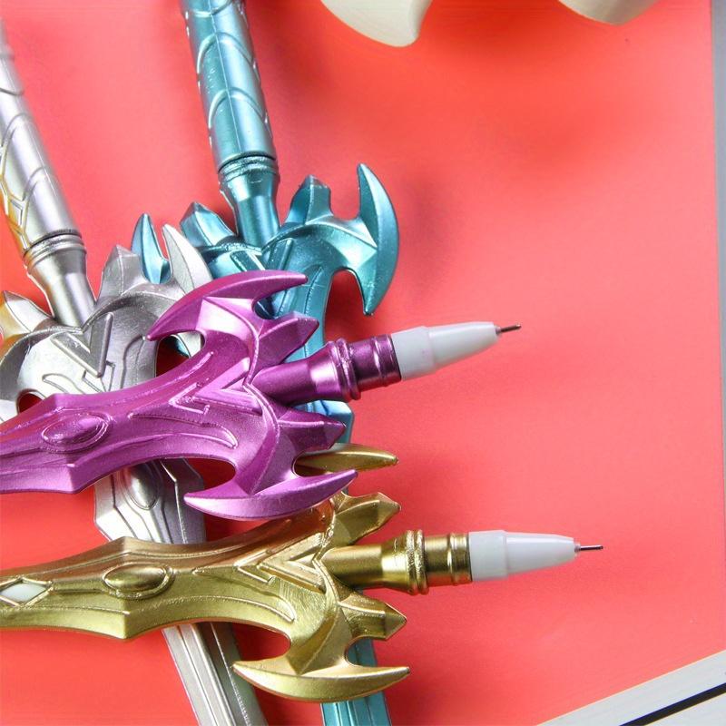 Back To School Season 10pcs 0.5mm Anime National Style Sword Shape Gel Pen Creative Weapon Shape Water Pen Prize Gift Signature Pen