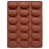 Silicone Baking Mold 18-Cavity Madeleine Pan Shell Shape Chocolate Mold Non-Stick Easy Release Temperature -40°C to 220°C Brown