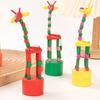 Wooden Dancing Giraffe Toy Elastic Rope Giraffe Puppet Toy Toddlers Boys Girls Educational Press And Swing Animal Toy