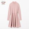 Women's 100% Cashmere Turtleneck Midi Dress