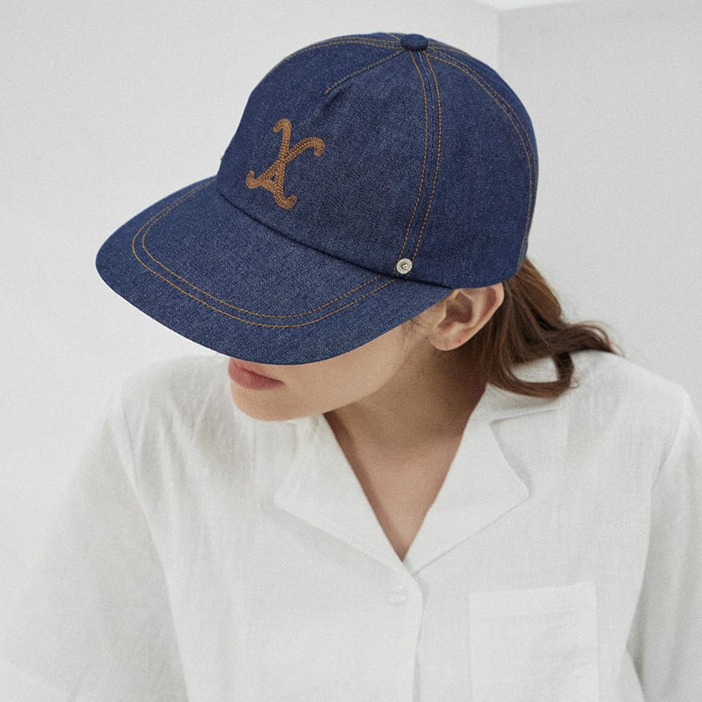 VA Curved Denim Stitch Detail 5Panel Ball Cap Indigo