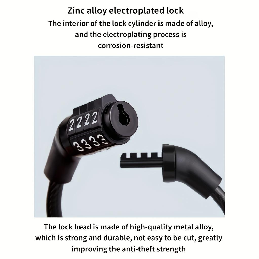 4-Digit Bicycle Password Lock, Anti-Theft Portable Bike Lock, Suitable for Mountain And Road Bikes