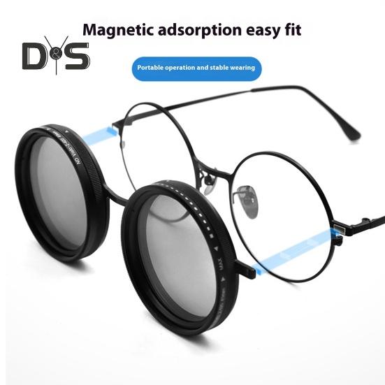 1-9 Gears Adjustable Tint Sunglasses for Men UV400 Round Polarized Glasses with ND Filter Lenses for Beach Shady Fishing Driving