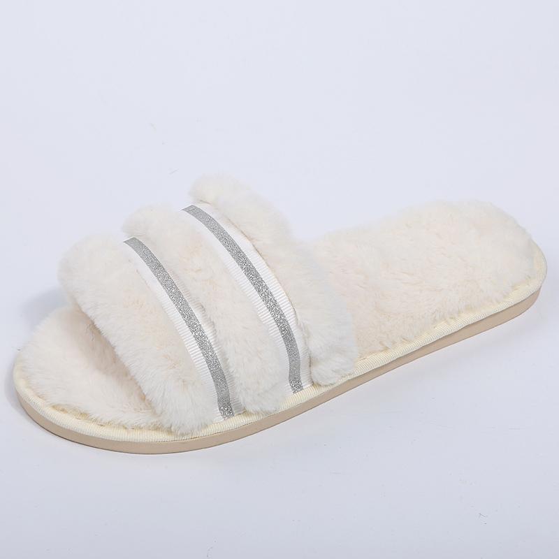 Fashion 2025 Fashion Thicken Furry Slippers for Women House Flat Comfort Slippers Woman Winter Non Slip Wear-Resistant Sandals Female
