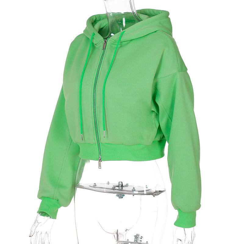 Womens Hoodies Green Topshop Zip Up Hoodie Women's Sweatshirt