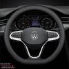 Volkswagen Steering Wheel Cover: Genuine Leather, Sweat-Absorbent, Universal Fit, Non-Slip, for Lavida, Sagitar, Magotan, Tayron, CC, T-Roc, Tiguan
