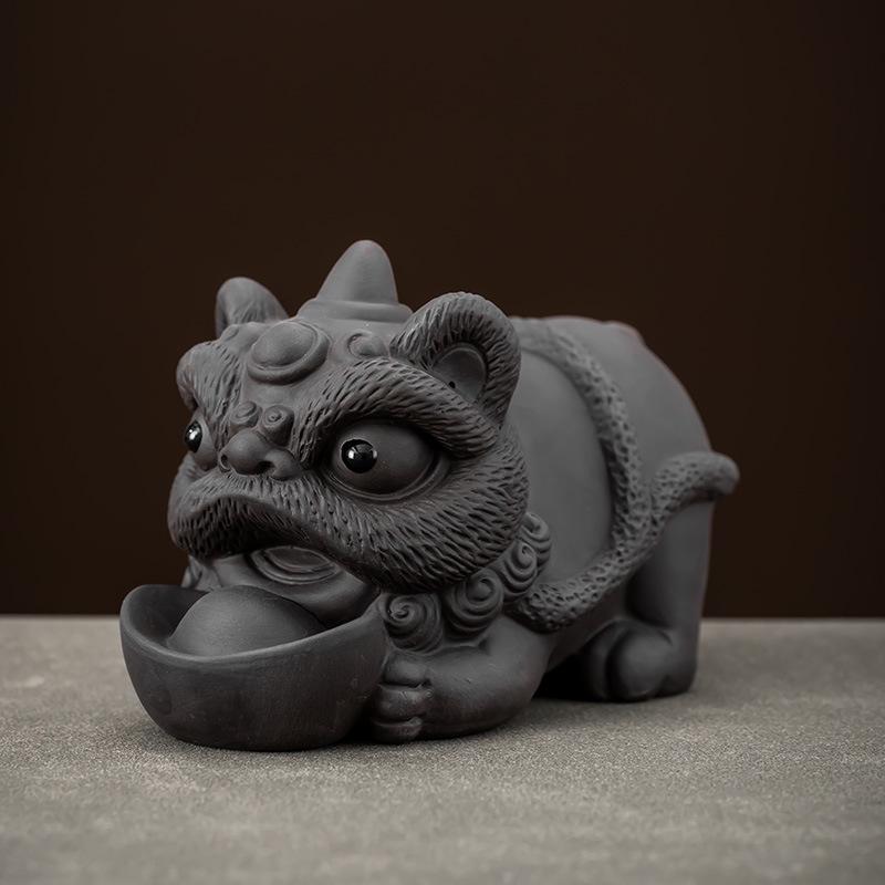 Purple Clay Pixiu Tea Pet for Kung Fu Tea Set, Desktop Decoration