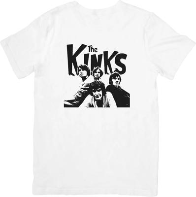 The Kinks Anni '60 Musica Unisex Vestibilità per Uomini e Donne Maglietta in Cotone di Qualità Bianca.