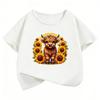 Fashion Cow with Flower Design TShirt Printed T Shirt Girls Summer Clothes Short Sleeve Tops TShirts Cute Boys Clothing
