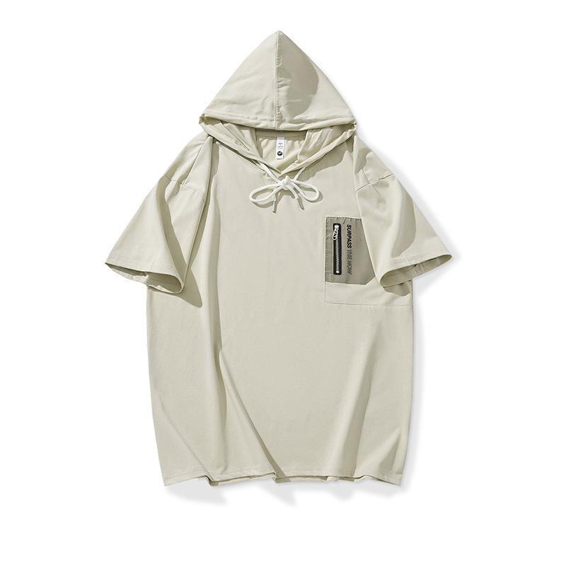 New Summer Style Boy Polo Shirt Casual Wear Short-sleeved Oversized Round Neck T-shirt Hooded Breathable Fabric Practical Daily Use