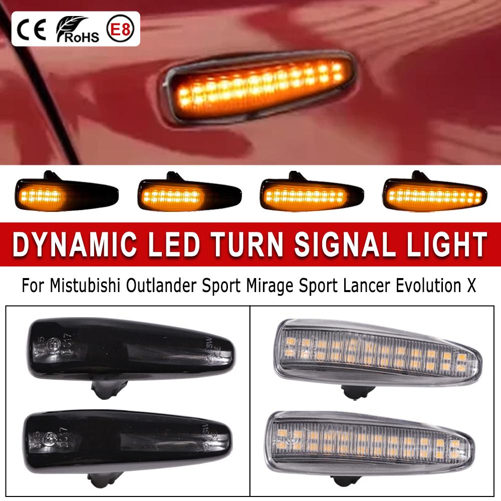 LED Dynamic Turn Signal Side Marker Sequential Light For Mitsubishi Lancer Evolution Evo X Outlander Sport RVR ASX Mirage 2014+