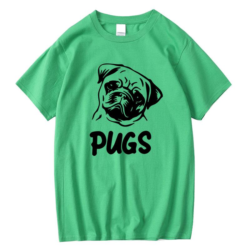 Mens Tshirt 100 Cotton Casual Pug Print Mens T Shirts Fashion Summer Casual Loose Men Tshirt Shirts Tops Men Tshirt Tees