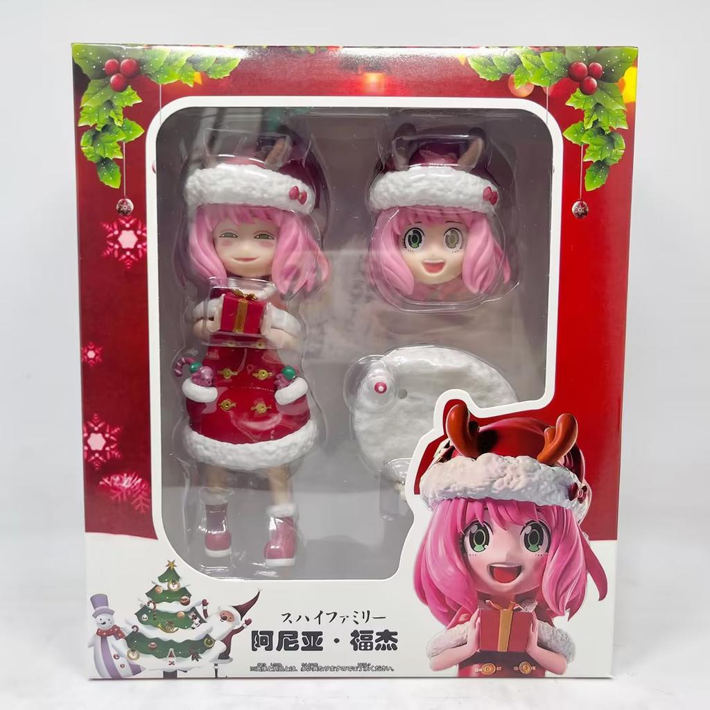 SPY×FAMILY Anya Forger Interchangeable heads Christmas Ver. Anime Action Figure Toys 16.5CM