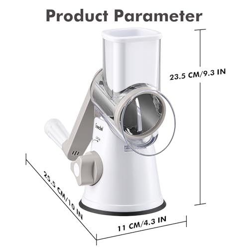 Geedel Vegetable Slicer Set with 3 Interchangeable Blades, Includes Daikon Radish Grater, Cheese Grater, and Carrot Julienne Slicer