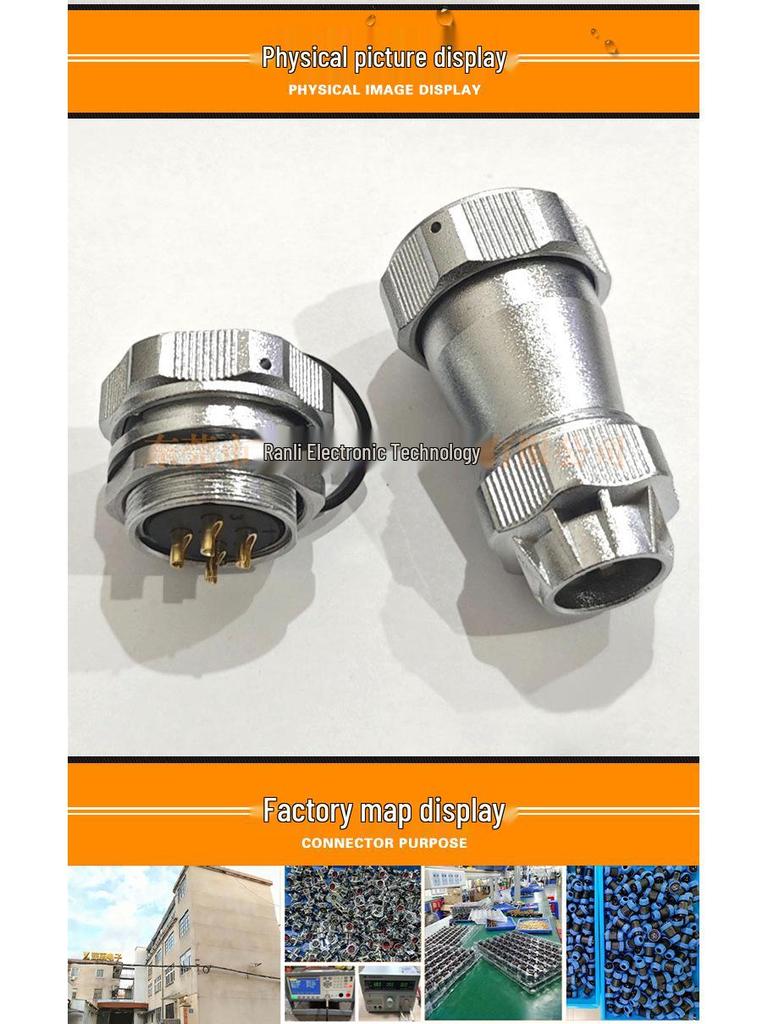 WY24 Waterproof Aviation Plug: 19-Pin Round Flange Socket Connector