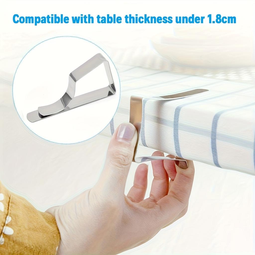 8pcs Heavy-duty Stainless Steel Tablecloth Clip - Stylish Design, Perfect for Weddings, Families, and Garden Picnics