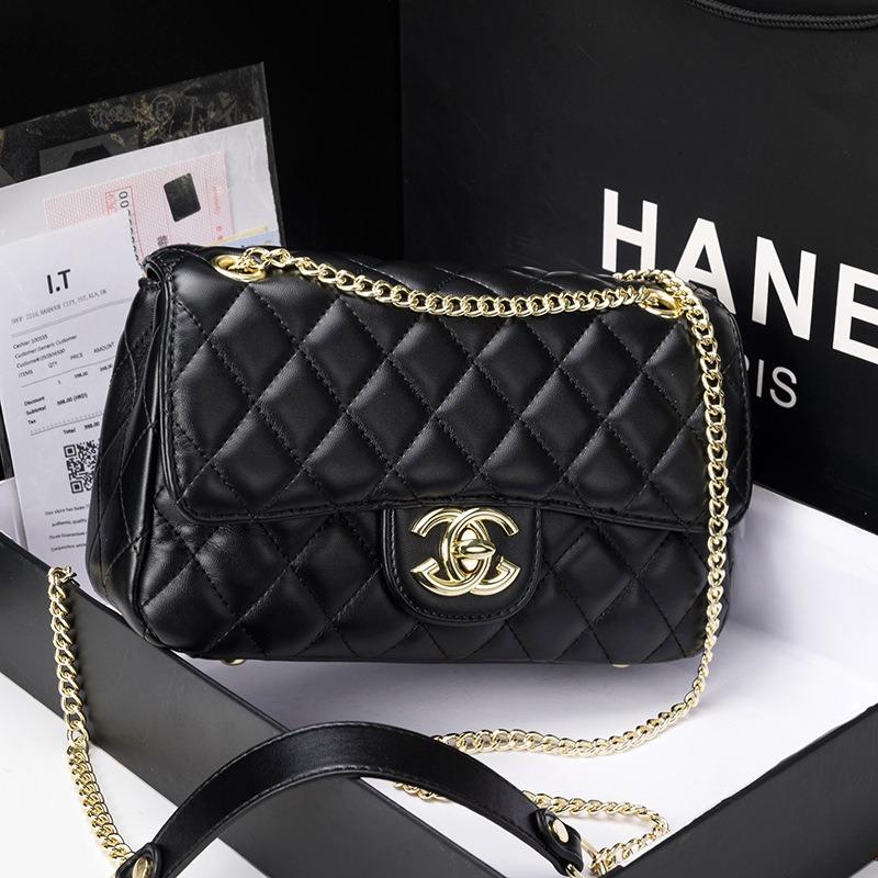 Women's bag new fashionable retro versatile high-end diamond chain bag leather shoulder messenger bag tide