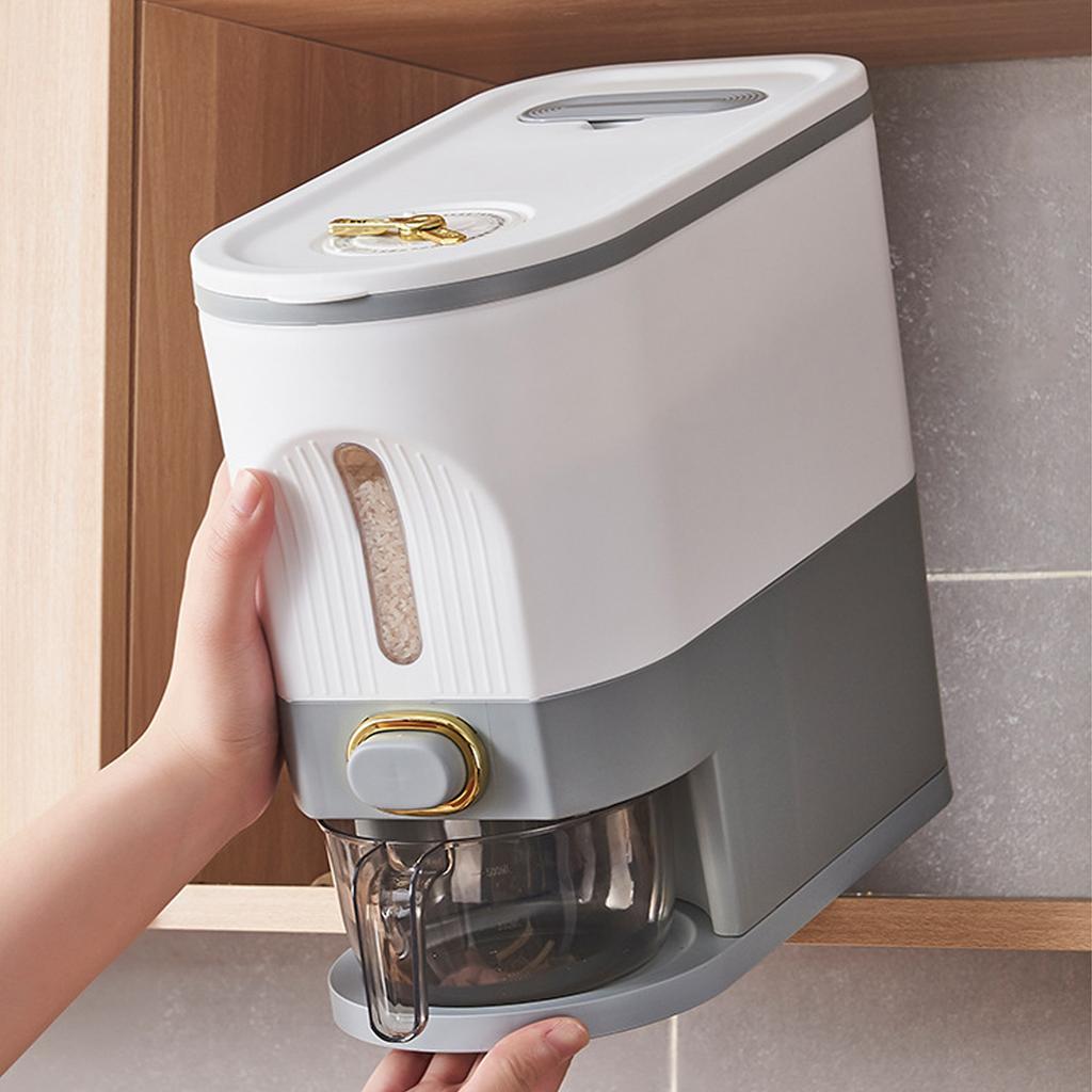 Reisspender Transparent Versiegelt Drucktyp Getreidelagerbox Reisaufbewahrungsbehälter für die Küche