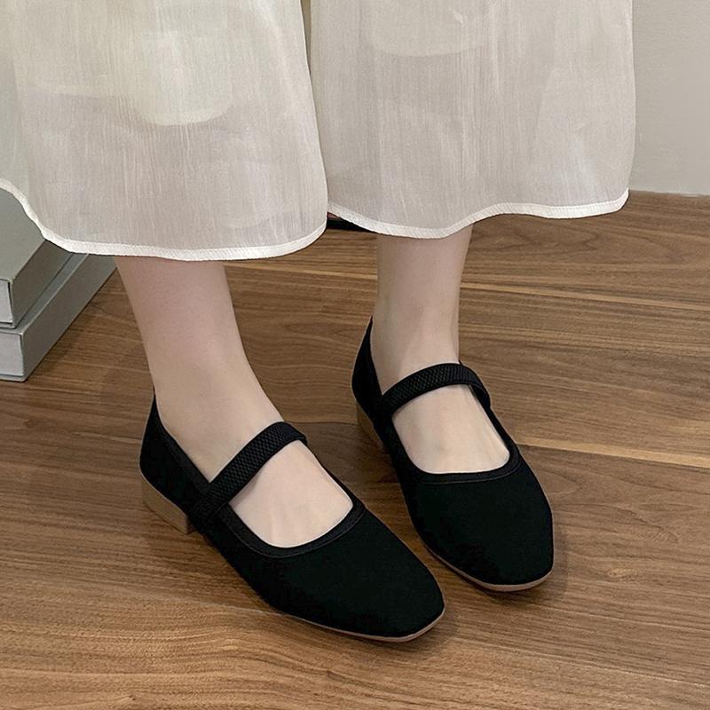 

Женские туфли на плоской подошве, летние повседневные туфли с неглубоким новым квадратным носком, дизайнерские брендовые туфли для прогулок, элегантное платье, удобные женские туфли Zapatos Mujer 42 чёрный