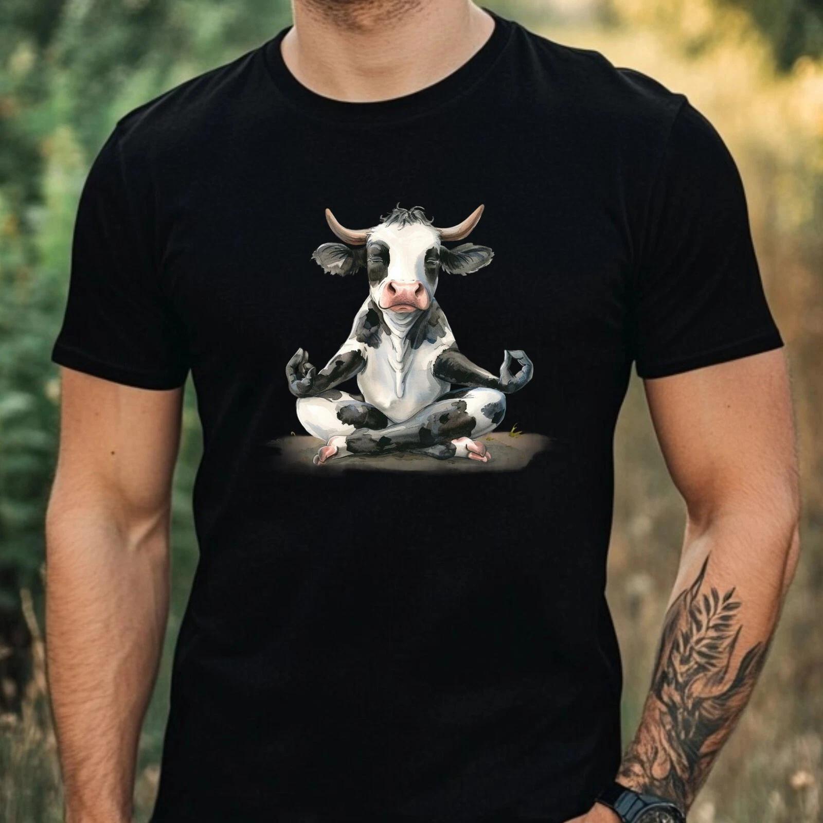T-Shirt Herren Verrückte Kuh Motiv Baumwolle Größe XS bis 5XL XL