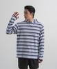 Circular Type Striped Hoodie (Sky Blue)