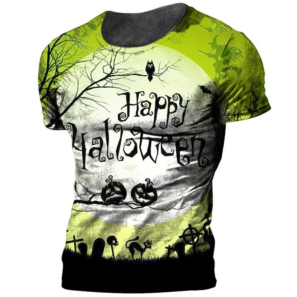 Halloween Men's T-shirt Pumpkin 3D Printed Retro Short Sleeve Fashion Hoodie Street Wear Party T-shirt Men's Oversized Clothing