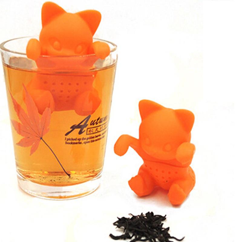 Buy Cute Cat Tea Infuser Silicone Loose Leaf Strainer Herbal Filter ...