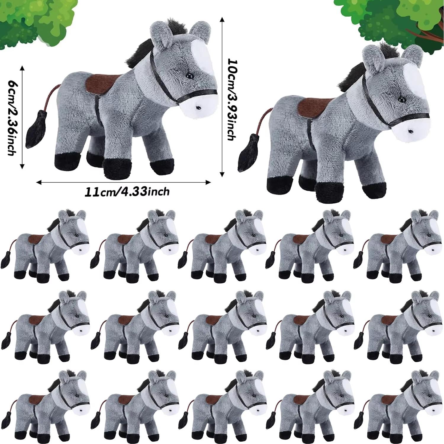 12-120 Stuks 4-inch Paard Knuffeldier Paard Speelgoed Paard Pluche Adopteer een Paard Feest Bedankje Staand Knuffelpaard Mini Pluche Verjaardag 12 PCS