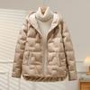White Duck Down Coat Autumn Winter Women Casual Hooded Single Breasted Jacket Light Puffer Parka Outwear