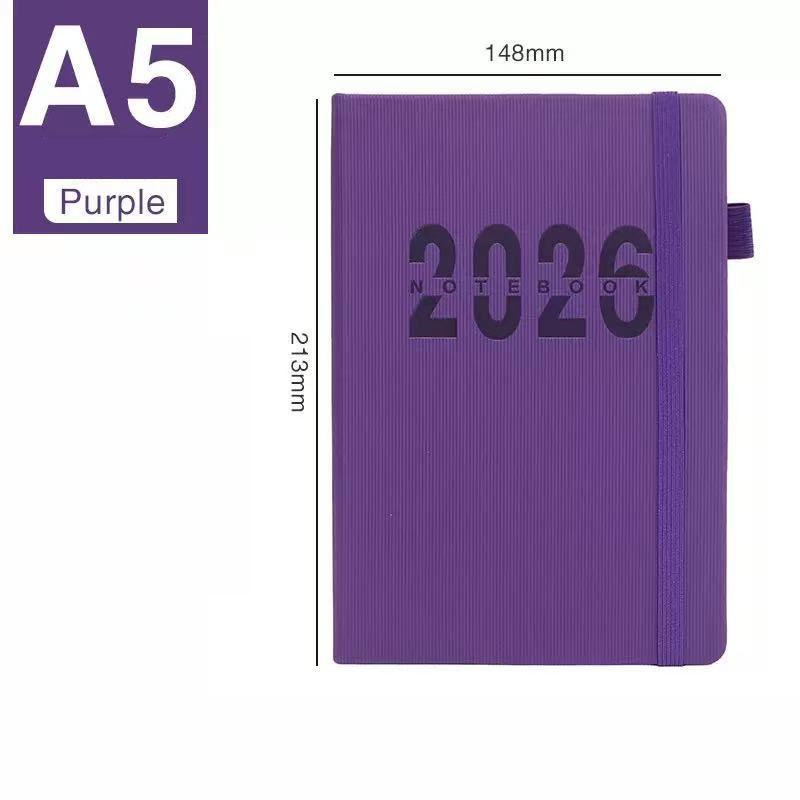 Colorful 2026 A5 Planner Notebook | 400 Pages Thick Paper Daily Schedule Book | Hardcover Agenda for Office & Students