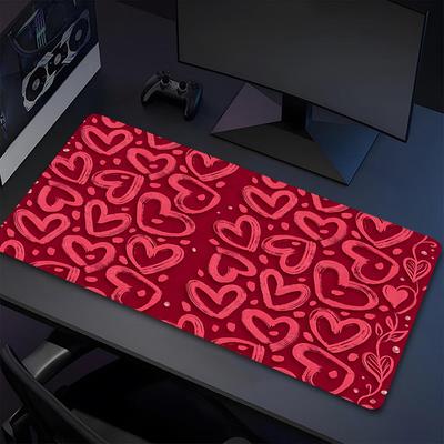Heart Xl Gaming Mouse Pad Nonslip Rubber Base Stitched Edge Waterproof Desk Mat For Pc Laptop Gamer Office Computer Accessories C927362