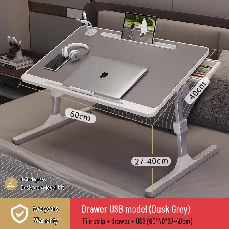 Adjustable Bedside Table: Folding Computer Desk for Student Dorms, Bedrooms, or Home Study