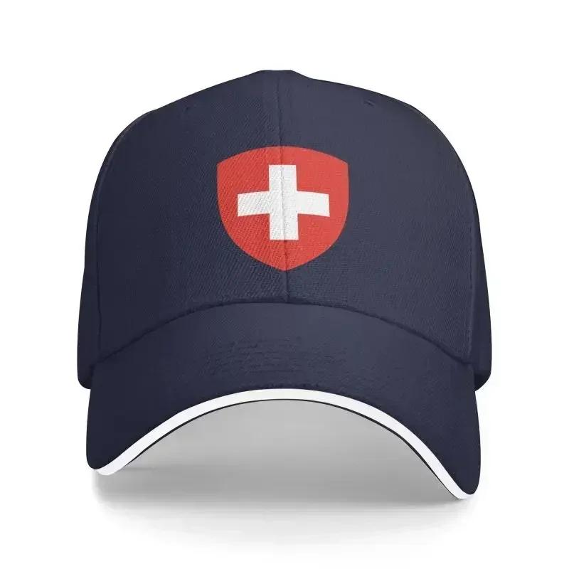 Coole Wappen der Schweiz Baseballkappe Herren Damen Personalisiert Verstellbar Alle Jahreszeiten Reise Erwachsener Outdoor Papa Hut