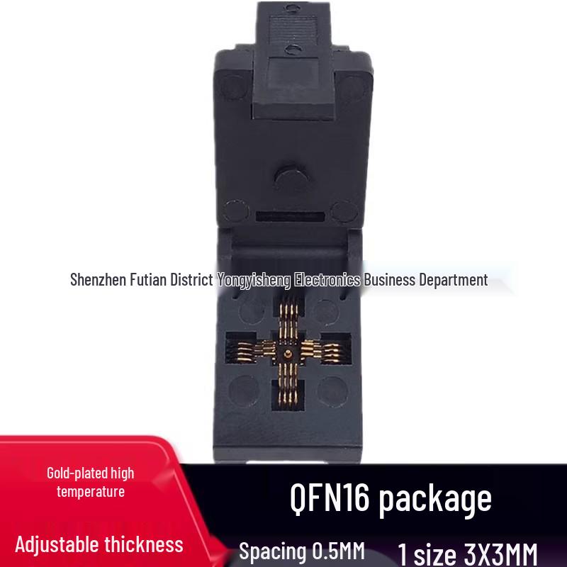 

QFN16 Burn-in and Programming Socket (3x3mm, 0.5mm Pitch) for IC Chip Testing and Aging