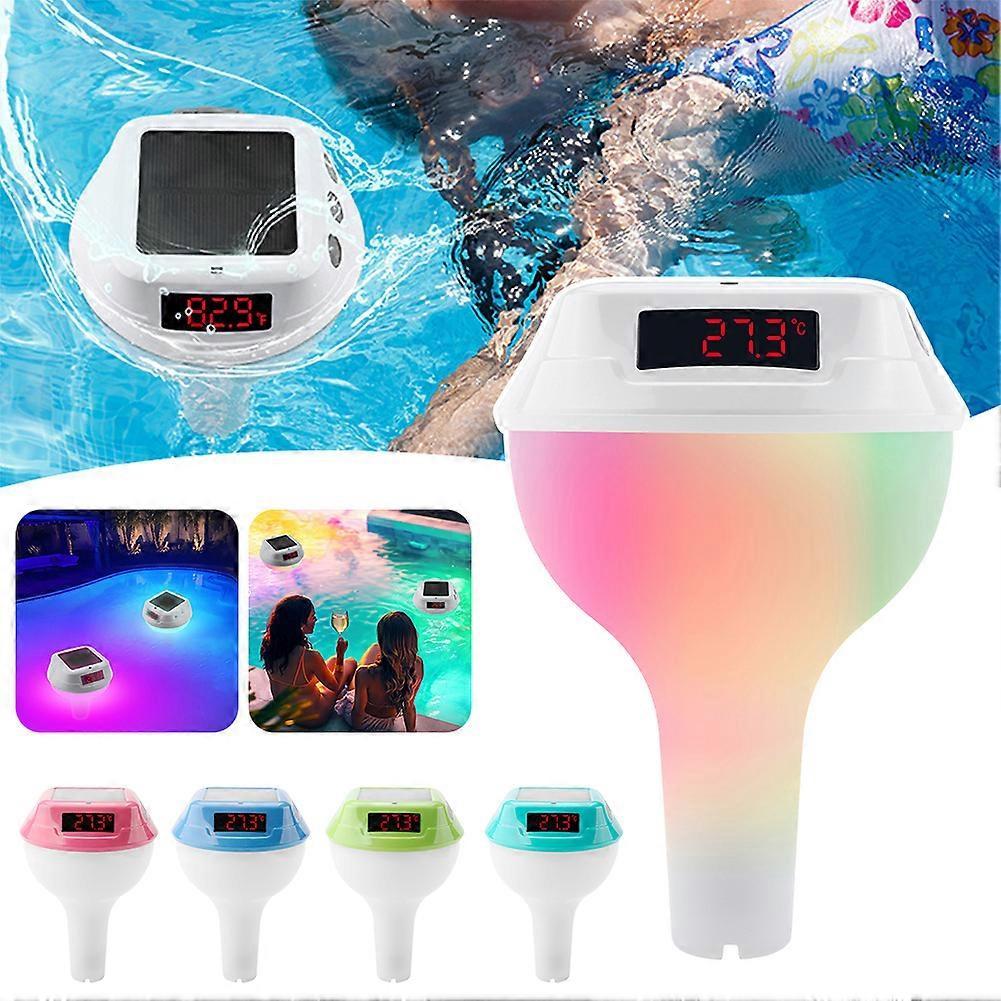 Termômetro de Piscina Solar com Luzes IP68 Medidor Flutuante de Temperatura da Água Display LCD e Luz de Humor para Banheiras de Hidromassagem Spa