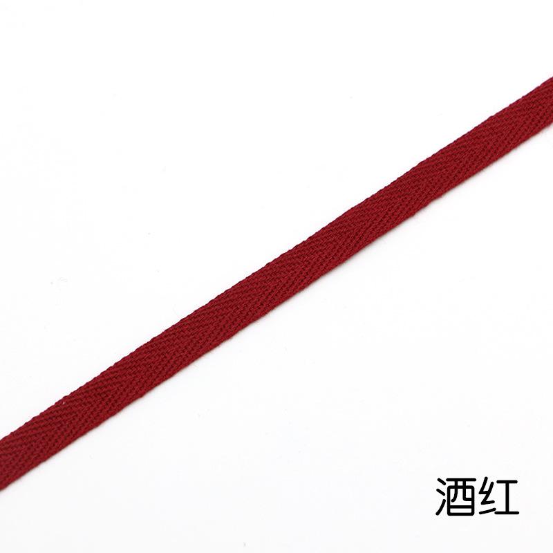 1Cm Color Cotton Herringbone Ribbon Webbing, Cotton Hand Hemming Strap Strap Strap Strap Piping Strap