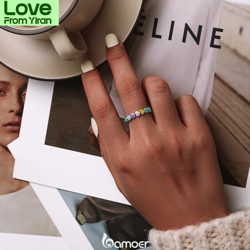 Rainbow Series Jewelry Set , Tone For Women Heart To Heart Finger Ring Earrings Fine Jewelry Giveaway GiftTrendy Rings